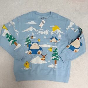 NWT Pokémon Winter Scene Allover Print Crewneck - BoxLunch Exclusive